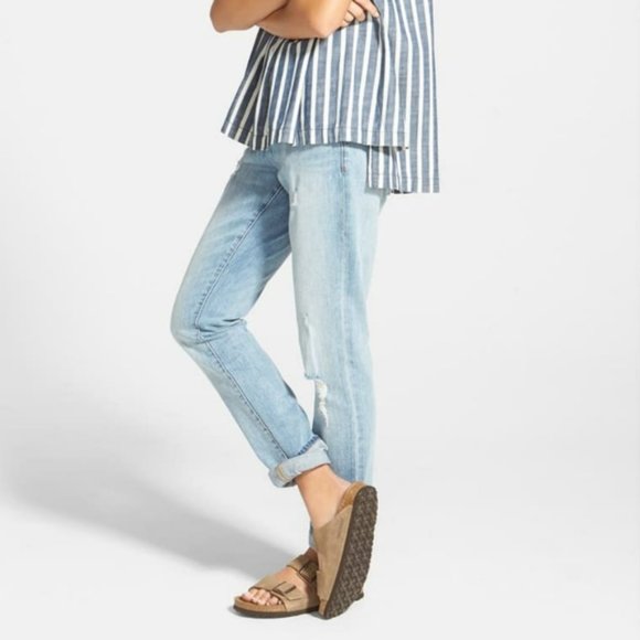 Madewell Denim - Madewell Slim Boyjean Distressed Kinsey Wash 25